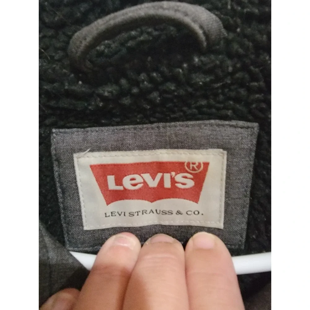 Levi's Men's Sherpa Lined Hooded Softshell Bomber Jacket Charcoal Gray Small - Picture 8 of 12
